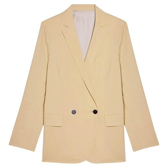 Last Chance! New Theory Linen Blend Boyfriend Blazer Beige 6, M $455 - Picture 1 of 8